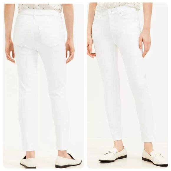 LOFT White Skinny Jeans‎ women’s size 14/32 high rise five pocket - Picture 1 of 10